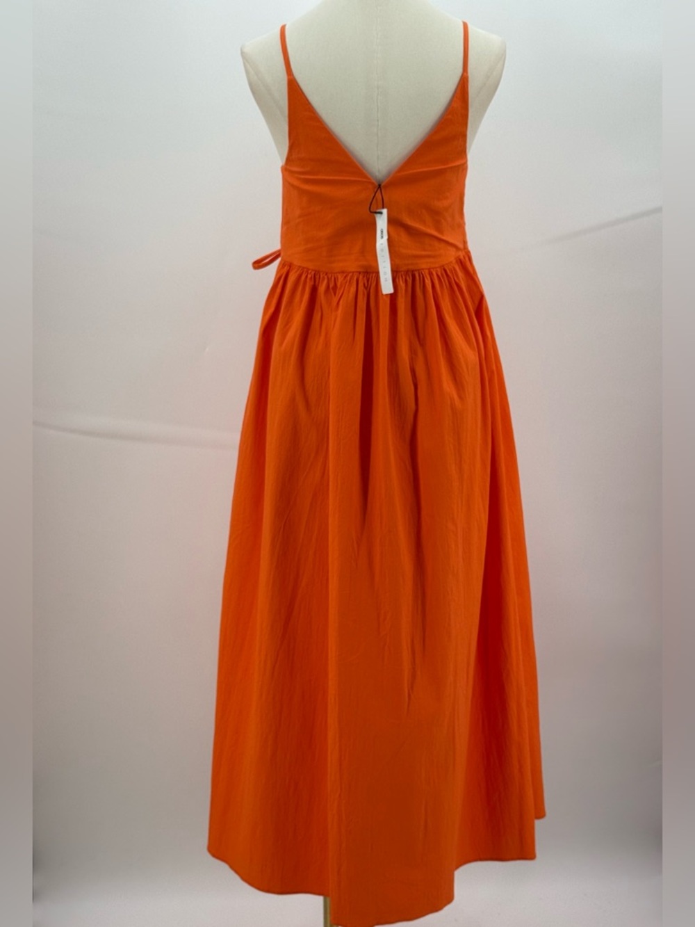 ASOS EDITION Wrap Smock Cami Midi Sundress In Bright Orange Sundress Size 2 - Picture 9 of 12